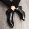 Men’s Brogues Motorcycle Boots Retro Street Style Dress Chelsea Boots Tuxedo Wedding Men Ankle Boots Plus Size