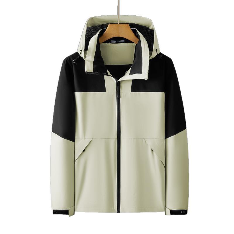 Stylish Outdoor Single-Layer Hooded Jacket with YKK Zipper and High Elastic Composite Material, Model 7799.