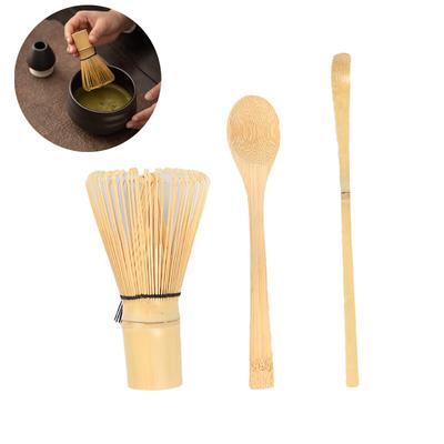 3pcs Tea Whisk Matcha Set Japanese Teaware Set Matcha Whisk  Spoon and Scoop Matcha Set Bamboo Accessories Pure Tea Brush Tools