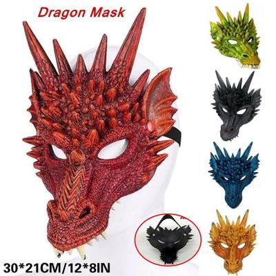 Dragon Mask Half Face Halloween Costume Mask Party Decorations Soft Cosplay Scary Halloween Mask