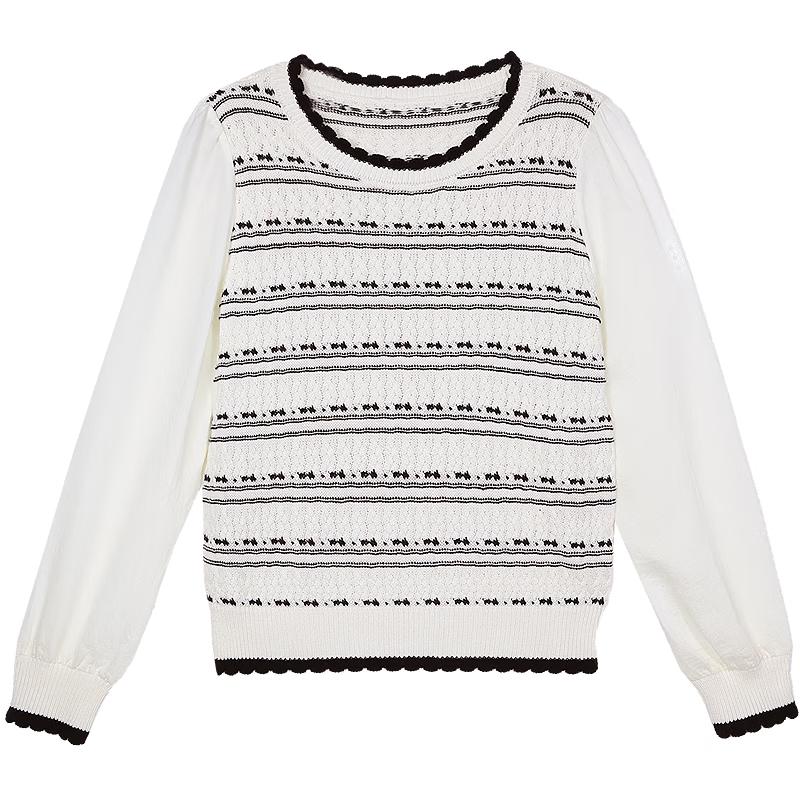 

Betu Women s Color-Block Striped Sleeve Knit Top S