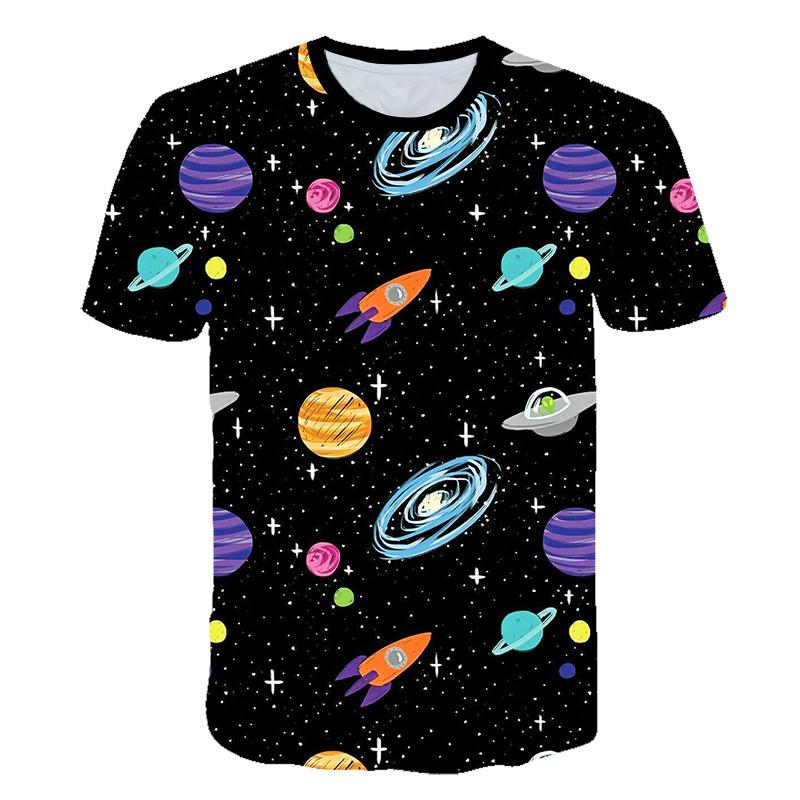 

Летняя детская футболка с 3D принтом «Астронавт» и рисунком от 1 до 14 лет, приятная крутая футболка с круглым вырезом и короткими рукавами для мальчиков и девочек, милые футболки с короткими рукавами 130