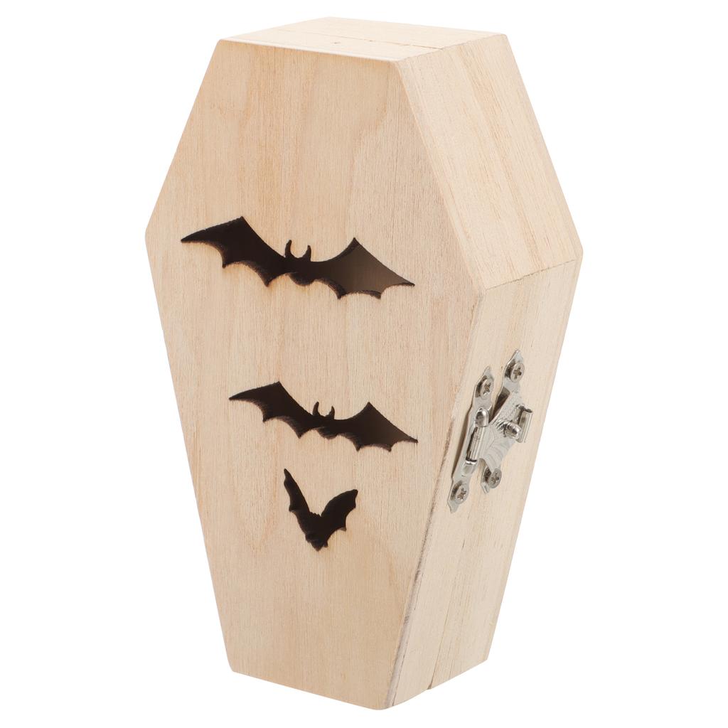 1 stücke Halloween Box Mit Deckel Halloween Dekorationen Mini Holz Sarg Box Sarg Behandeln Candy Box Halloween Sarg Box Für Party