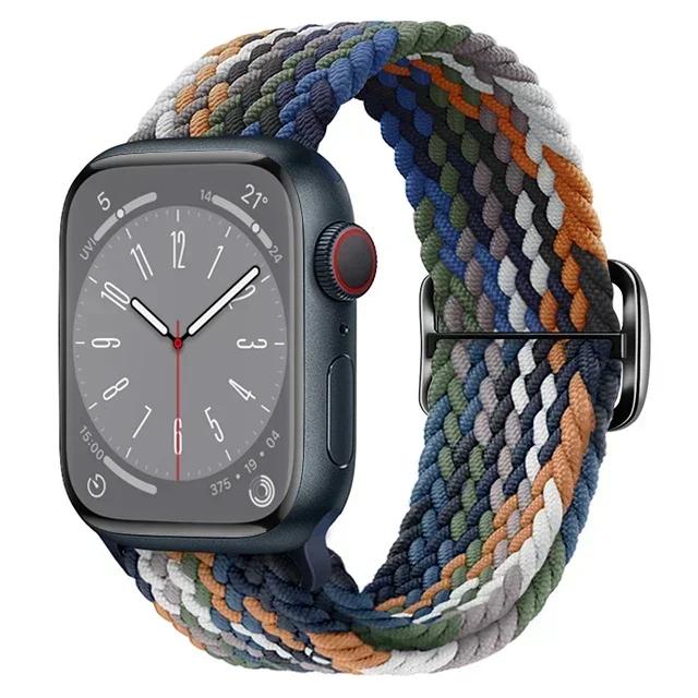 Nylon Strap for Apple Watch Ultra 2 Band 49mm 40mm 44mm 41mm 38 45mm Elastic Braided Loop Bracelet IWatch Series 9 8 7 6 SE 5 4