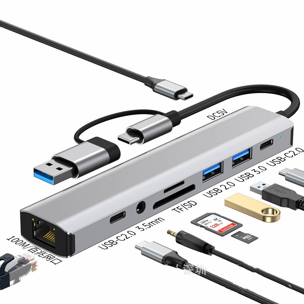 Type-C 5-in-1 Docking Station with Gigabit Ethernet and Multi-Port Expansion for Laptops