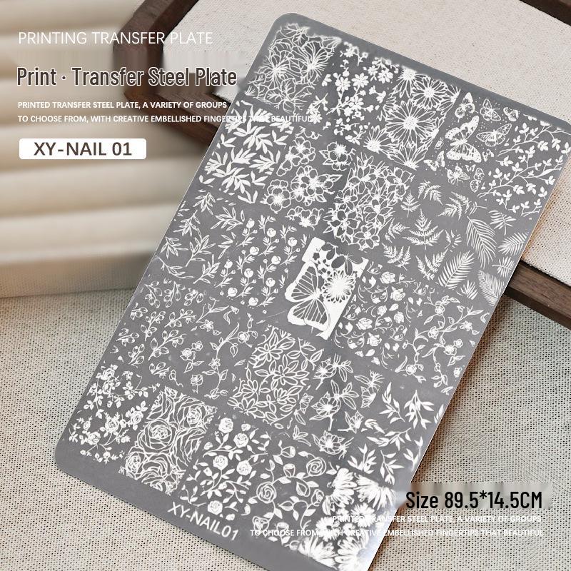 

Пластина для стемпинга ногтей - Кружево, Бабочки и Цветочные дизайны с силиконовым штампом