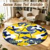 Round Rug Custom NameNorth Queensland Cowboys Pattern Non Slip Carpet Home Floor Decor