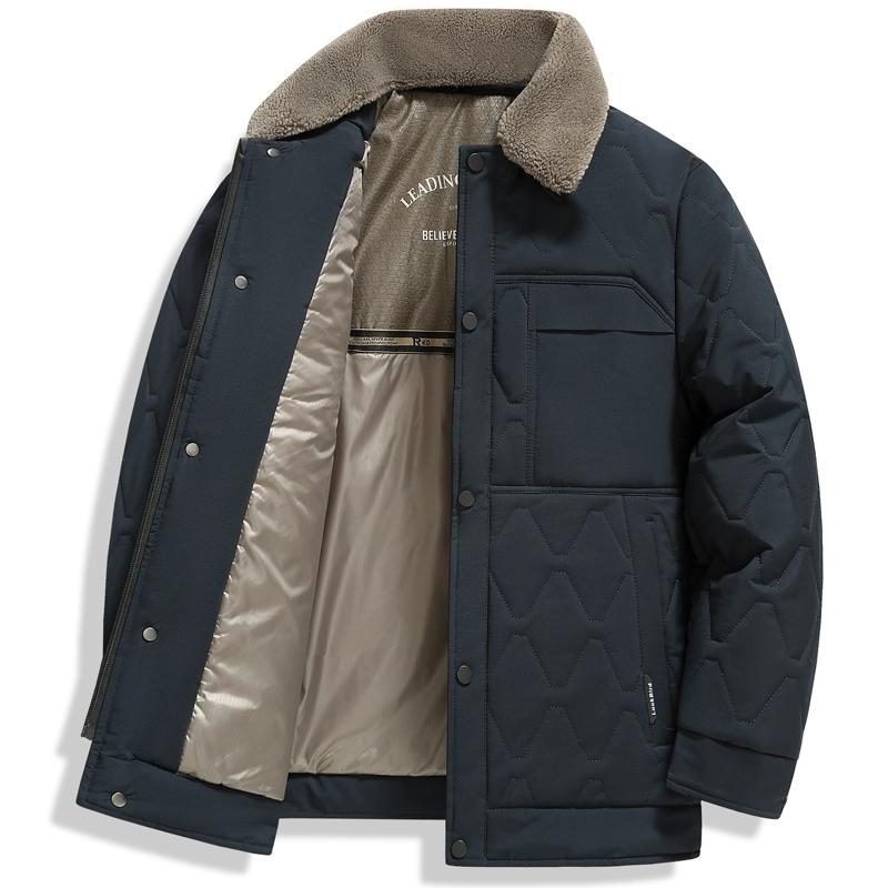 

Мужская хлопковая куртка со съемным воротником L темно-синий