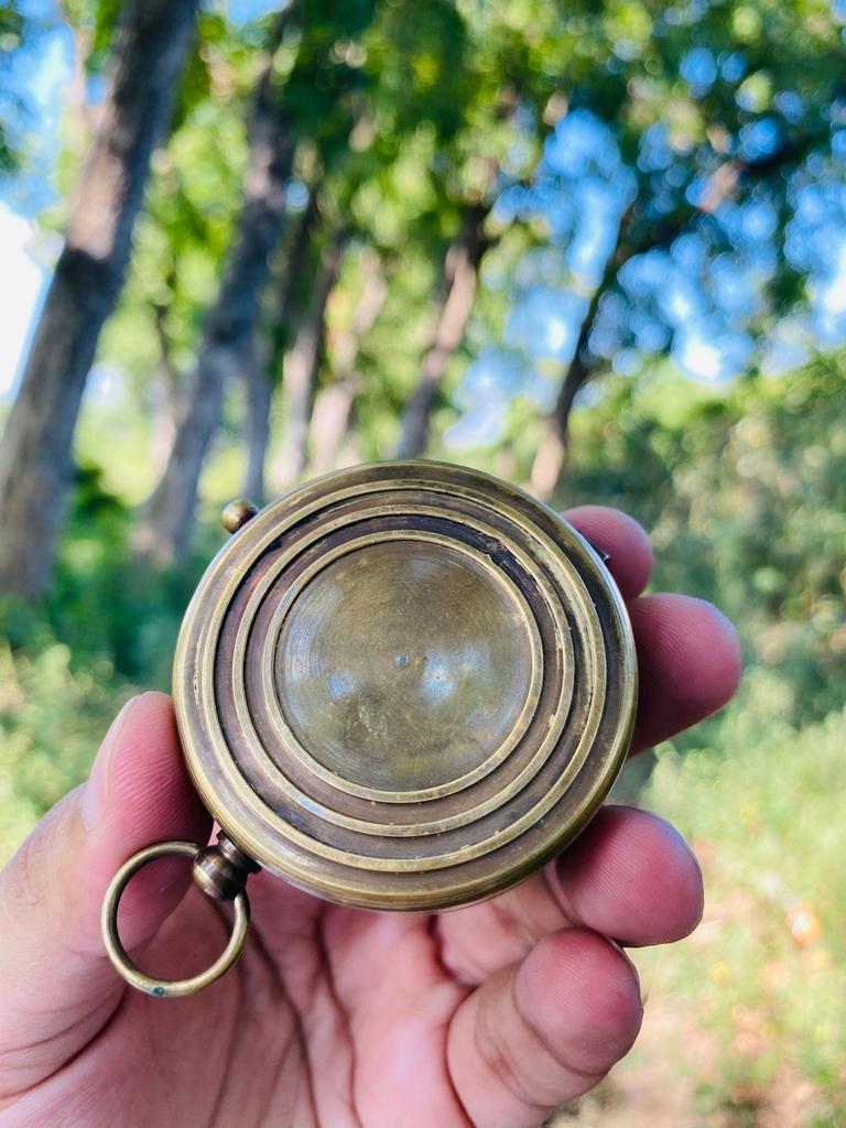 Antique Vintage Nautical Compass / 100 Years Calendar / Custom Engraving / With Leather Case Gift