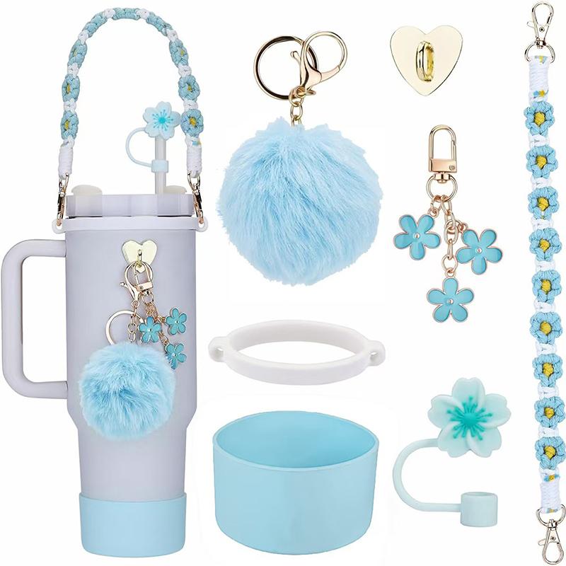 

Cup Accessories Set For Including Handle Strap, Siliocne Cup Boot Straw Cover Charms For 40Oz & 30Oz Tumbler