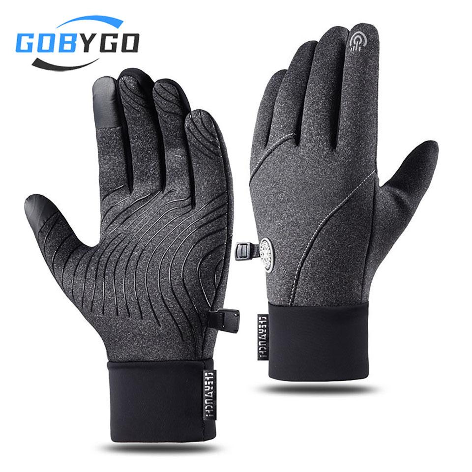 Winter Cycling Gloves Touchscreen Anti Slip Warm Padded for Outdoor Running Fitness Athletic Abrasion Resistant