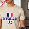 France Flag Soccer Ball Tshirt Summer Fashion Top Gift For Football Fans Soccer Part Supplies Unisex Crewneck Cotton Short Sleeve
