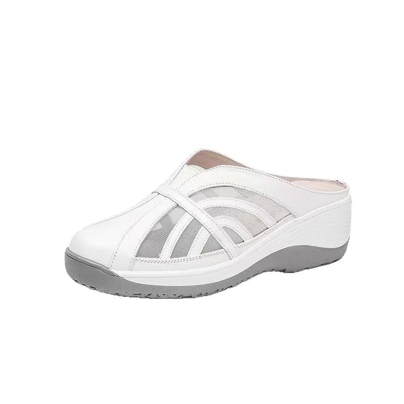 Neue weiche Leder-Flip-Flops mit rutschfestem Hohlmuster - Damenschuhe