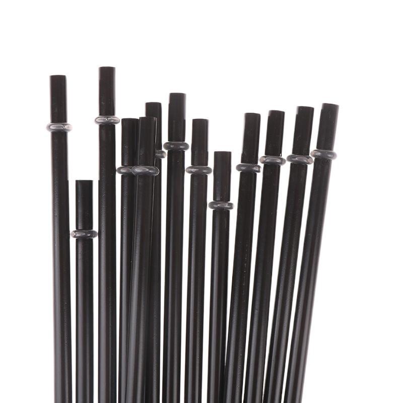 12Pcs 23/27Cm Long Hard Plastic Straws With 1 Straw Brush Reusable Black Straws Tumbler Replacement Straws Cup Accessories