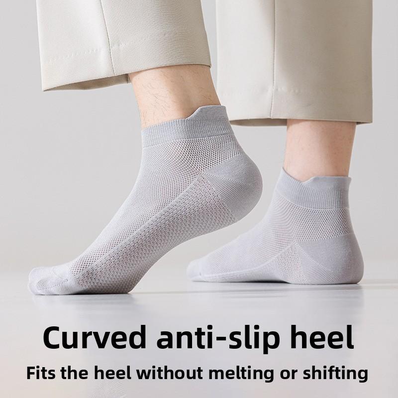 Men Socks Boat Socks Spring Summer Mesh Ultra Thin Anti Odor Breathable Seamless Non Slip Sports Casual Low Cut Socks