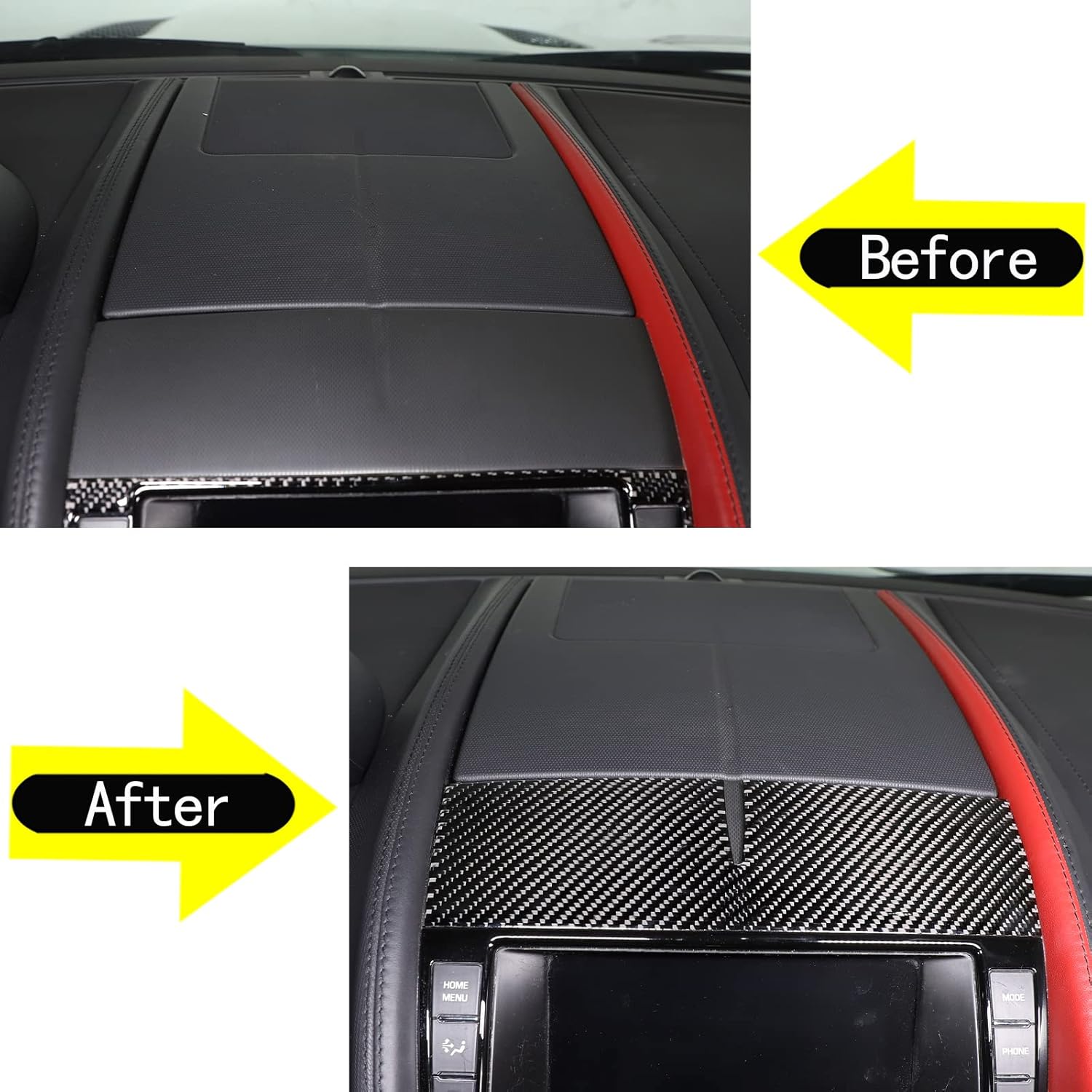Daeiclru Real Carbon Fiber Car Center Console Panel Trim Cover Compatible with Jaguar F-TYPE 2013-2022, Center Console Dashboard Trim Cover Sticker