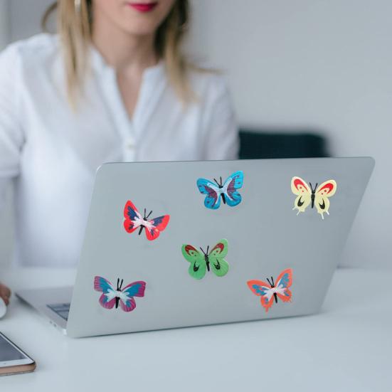 6Pcs 3D Colorful Butterfly Refrigerator Magnet DIY Home Office Kitchen Locker Fridge