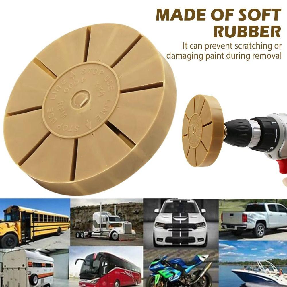 3.5 Inch Rubber Wheel Pad Pneumatic Tint Vinyl Decal Remover Decal Eraser Wheel Adhesive Removal Tool Durable
