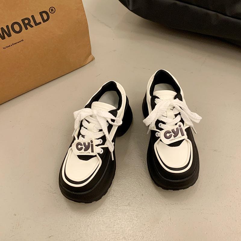 Popular High-end Versatile Little White Shoes Heightened Thick Baseplate Shoes Women's 2025 New Autumn Leisure Sports Muffin Shoes