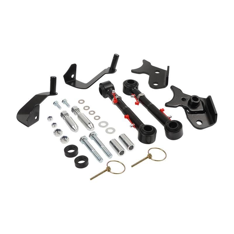 2,5"-6" Höherlegung Verstellbar Vordere Stabilisatorstrebe Schnellverschluss Schwarz Für Jeep 2019+ Wrangler JL PRC-1010-BK