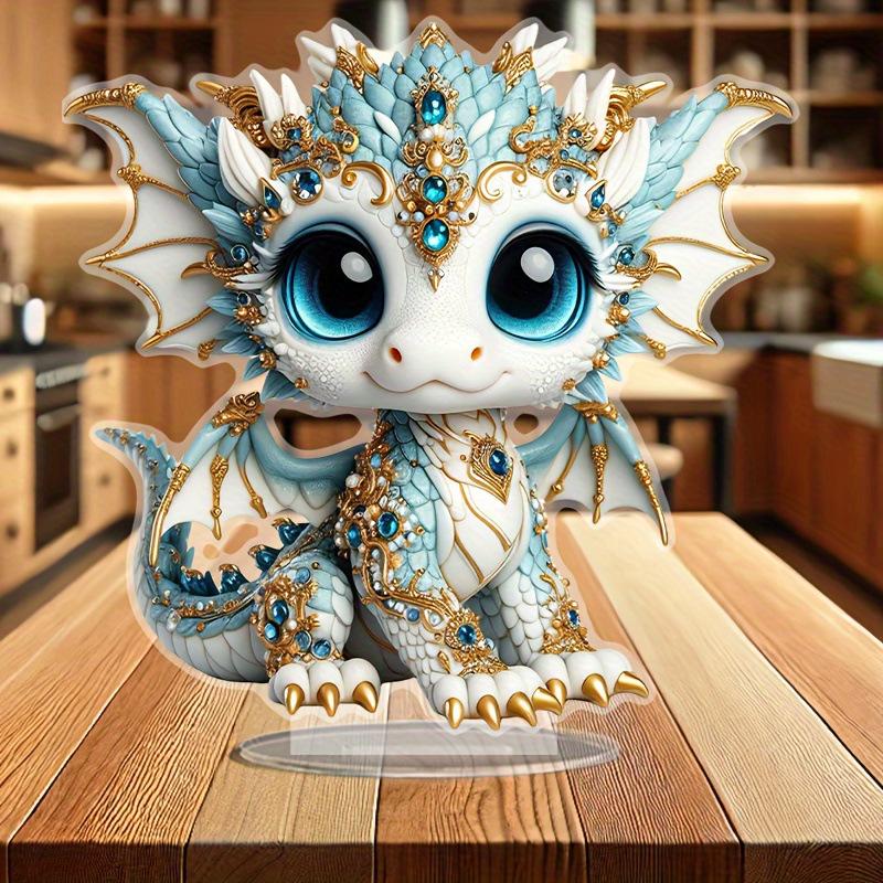 Sapphire Dragon Decor: Elegant Ornament for Home or Office Display and Holiday Gifts