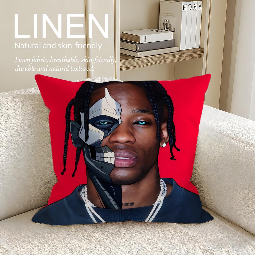 Music Travis Scott Cushion Cover Pillowcase Set Pcs X X Breathable Washable Sofa Cushion Cover