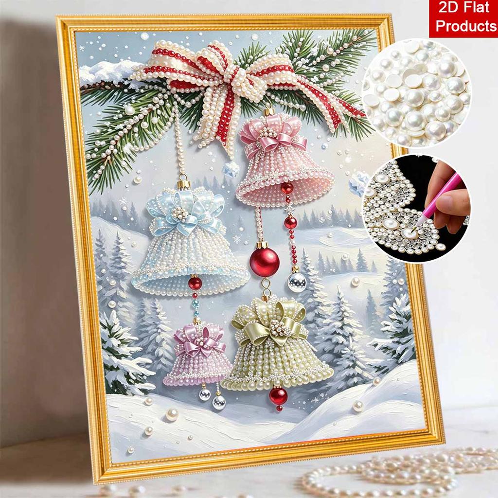 Christmas Pearl Painting Kit Handmade DIY Holiday Bell Bow Home Decoration Painting