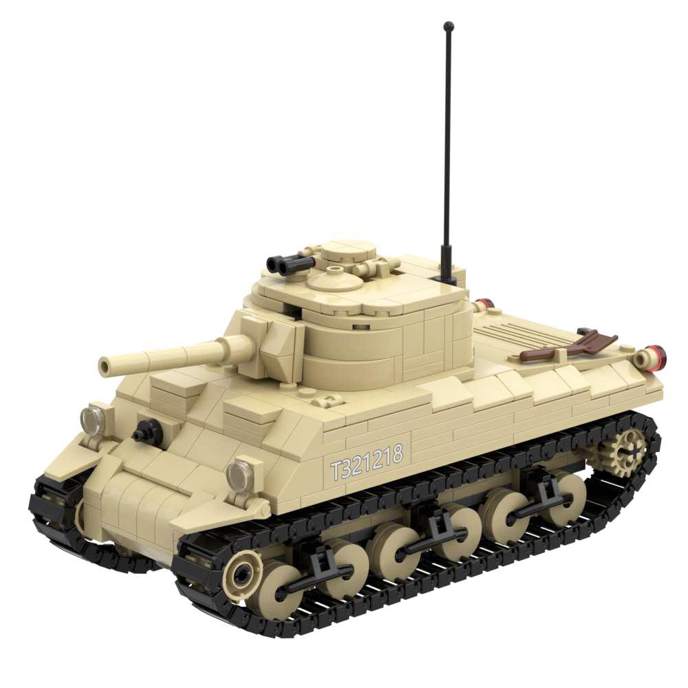 Camouflage M4A2 Sherman Medium Tank Brick Toy US Marines Building Block Set Army Compatible with Brands
