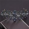 KMVEXO Baroque Black Wedding Tiara Headband Rhinestones Bridal Hair Accessories Vintage Crowns Bride Diadem Pageant Hair Jewelry