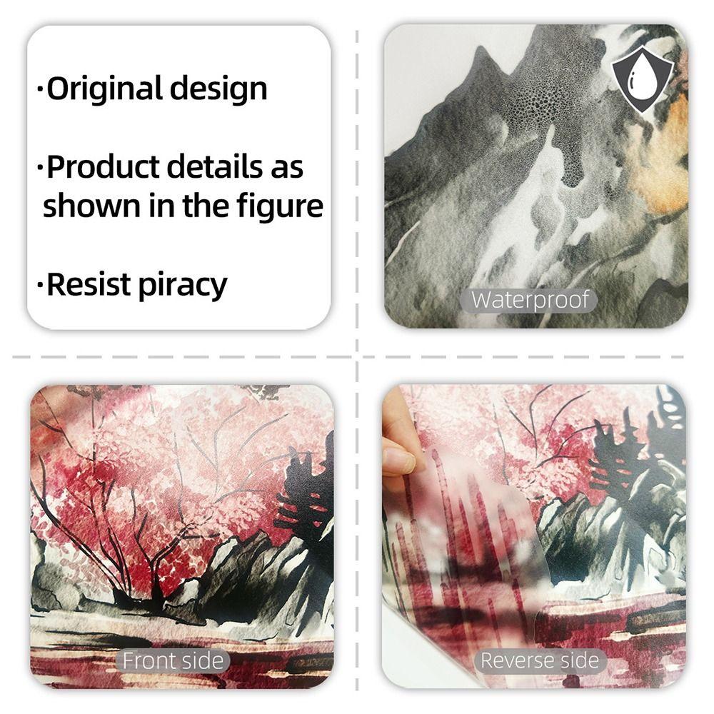 Chinese Style Landscape Painting Sticker Big Size Wall Decorative Decal For Home Decoration