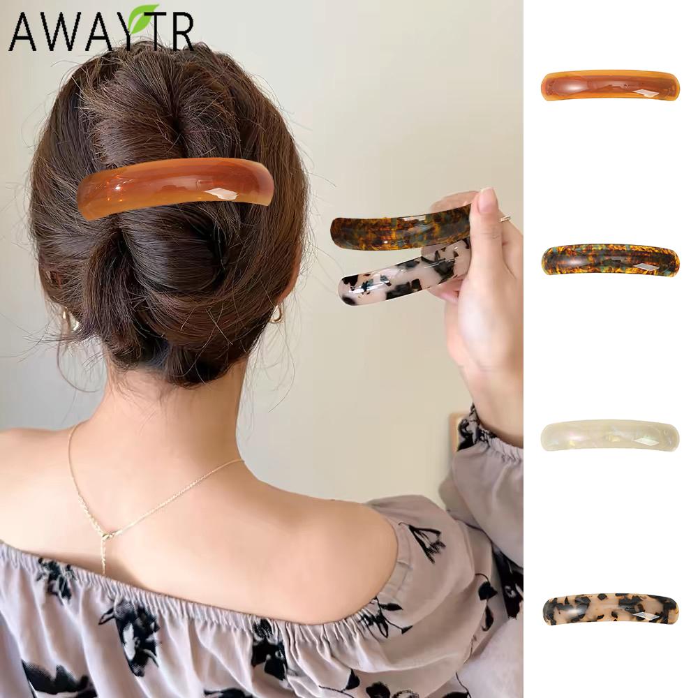 

AWAYTR Vintage Amber Leopard Duckbill Hairpin Plastic Hair Clips Valentine Headwear Girl Hair Accessories Festival Gift