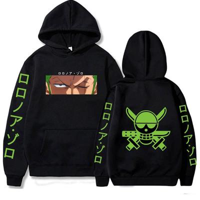 Herren Hoodie Anime One Piece Hoodie Frühling und Herbst Sport Casual Roronoa Zoro Hoodie Mode Pullover Fleece Jogging Sweatshirt