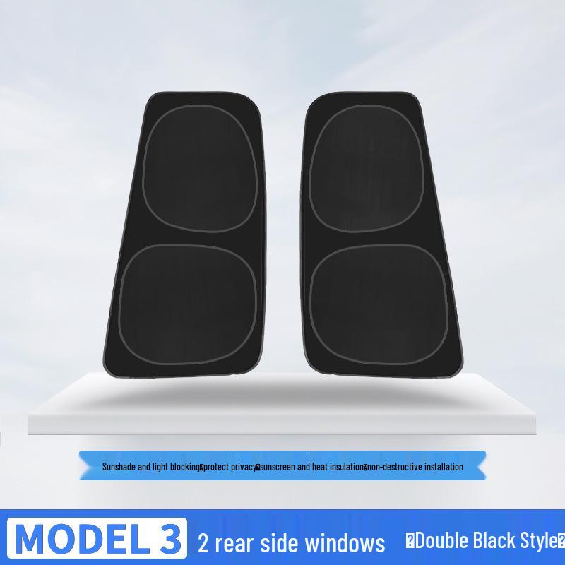 Lightproof Side Window Sunshade & Privacy Curtain for Tesla Model 3/Y - Heat Insulation & Sun Protection