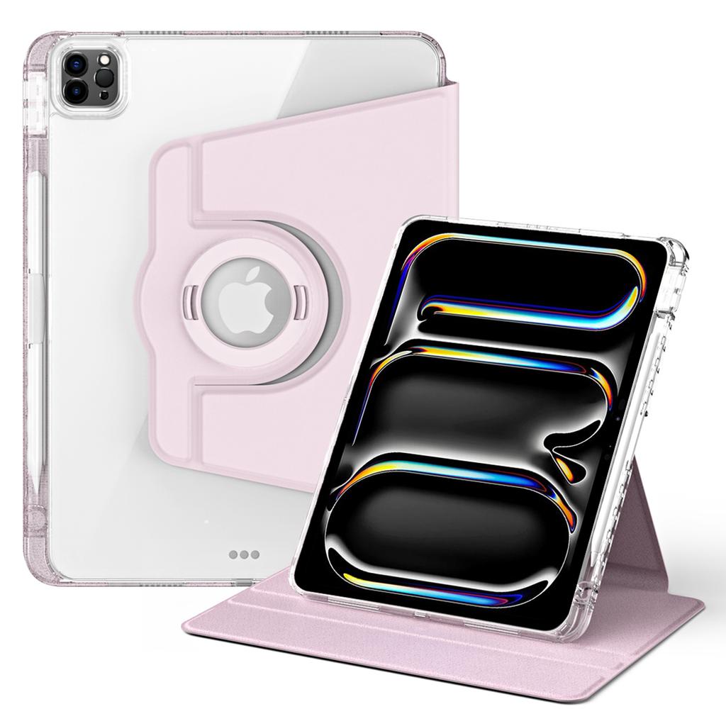 For iPad Pro 13 (2025)/13 (2024) Case Stand Leather+ Clear Acrylic Detachable Tablet Cover