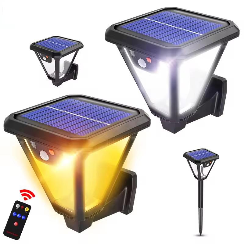 Solar Garden Light With Remote control 2 Install Ways Wall Lamp Waterproof Solar Ground Lights For Yard Patio Soil Lawn Lighting