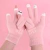 Women's Winter Open-Finger Touchscreen Gloves - Thickened, Warm, Velvet, Cute, Split-Finger Design