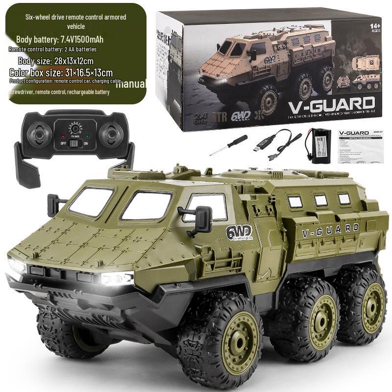 Camion Militar de Transport cu Șase Roți cu Telecomandă 2.4G