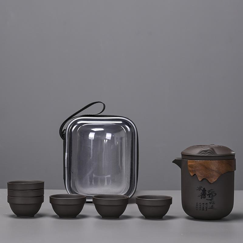Travel Tea Set Kuaike Cup One Pot Six Cups Teapot Tea Cup Portable Simple Kung Fu Tea Set Outdoor Tea Maker
