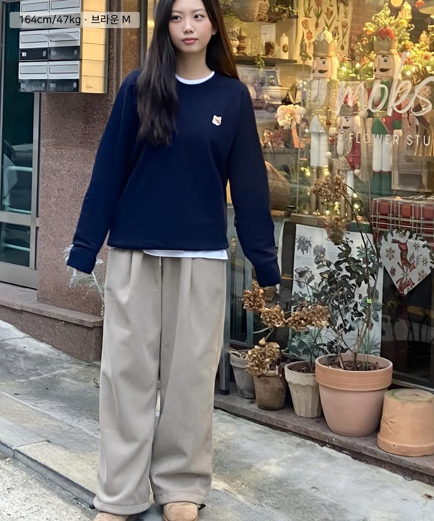 Baldebeullangko Wide One-Pleat Corduroy Brushed String Pants [Brown]