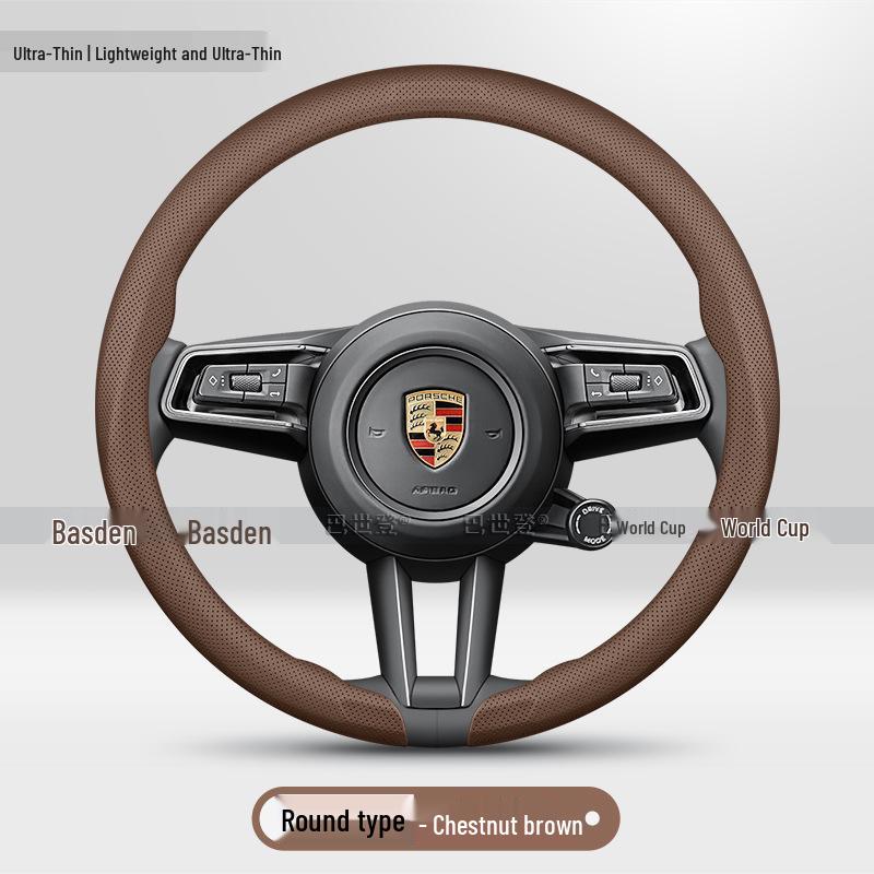 Porsche Steering Wheel Cover for Macan, Cayenne, 911, Panamera, Taycan, 718