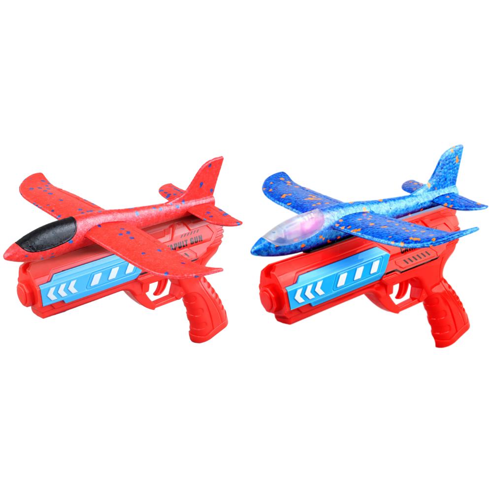 Airplane Launcher Toys Outdoor Plane Flying Toys Non Slip Kids Catapult Plane With/without Light Birthday Gifts for Boys Girls