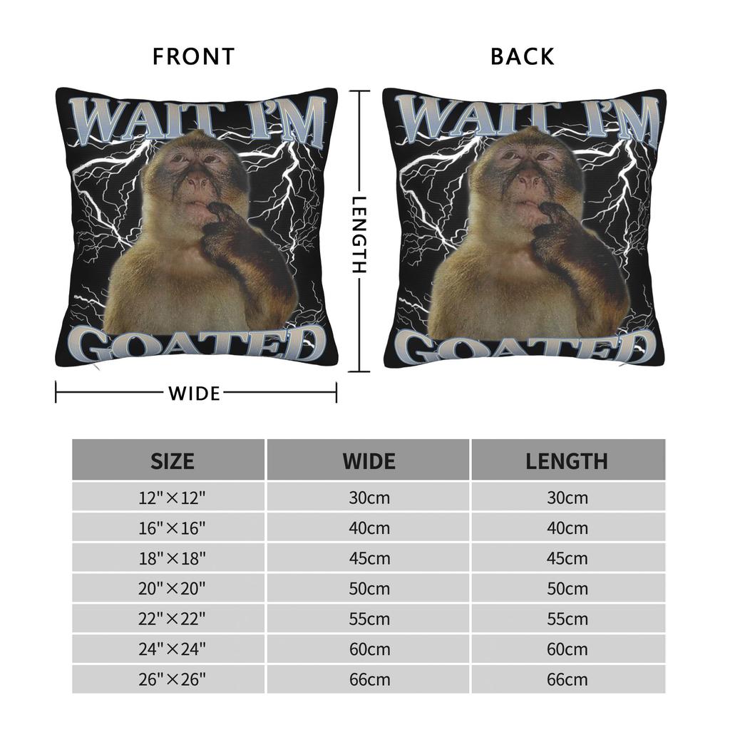 Thinking Monkey Meme  Pillowcases Accessories Soft Cushion Cover Gift  Throw Pillow Case Cover Bedroom Multiple Sizes