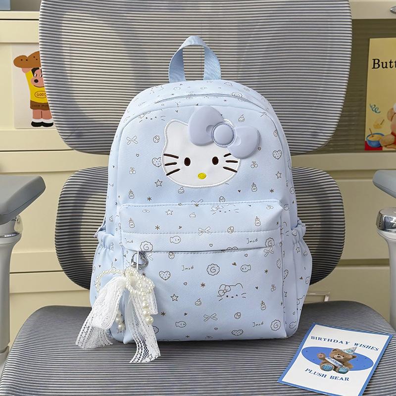 Schoolbag Milk Fufu Clear Light Blue Cute Cat Schoolbag Cute Little Fairy Summer Shopping Eye-catching Small Backpack