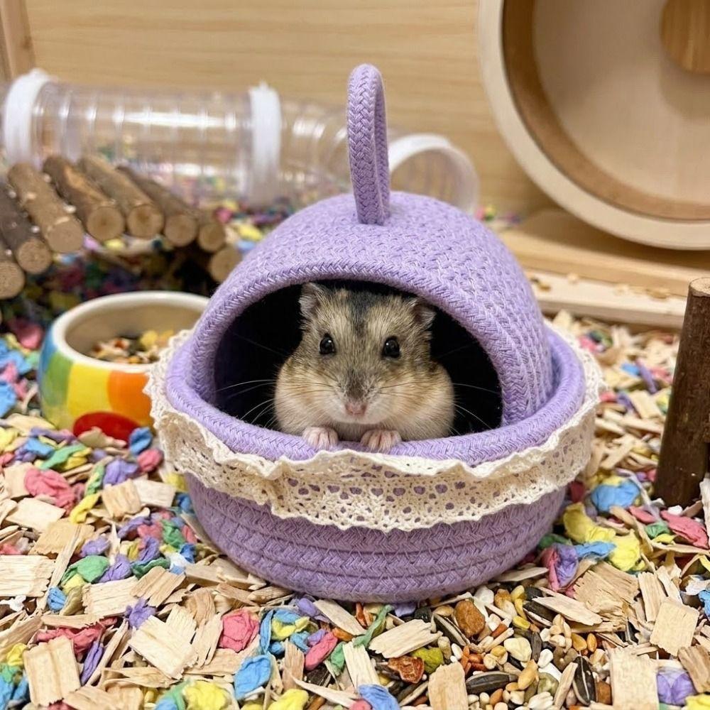 Scratch Resistant Weave Hamster Nest Wear Resistant Hamster Cage Pet Resting Cave Rest Shelter