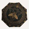 Golden Bee Symbol Circular Rug - Decorative Spiritual Design Umbrella, Portable 3-Fold Compact Umbrella for Men & Women R143