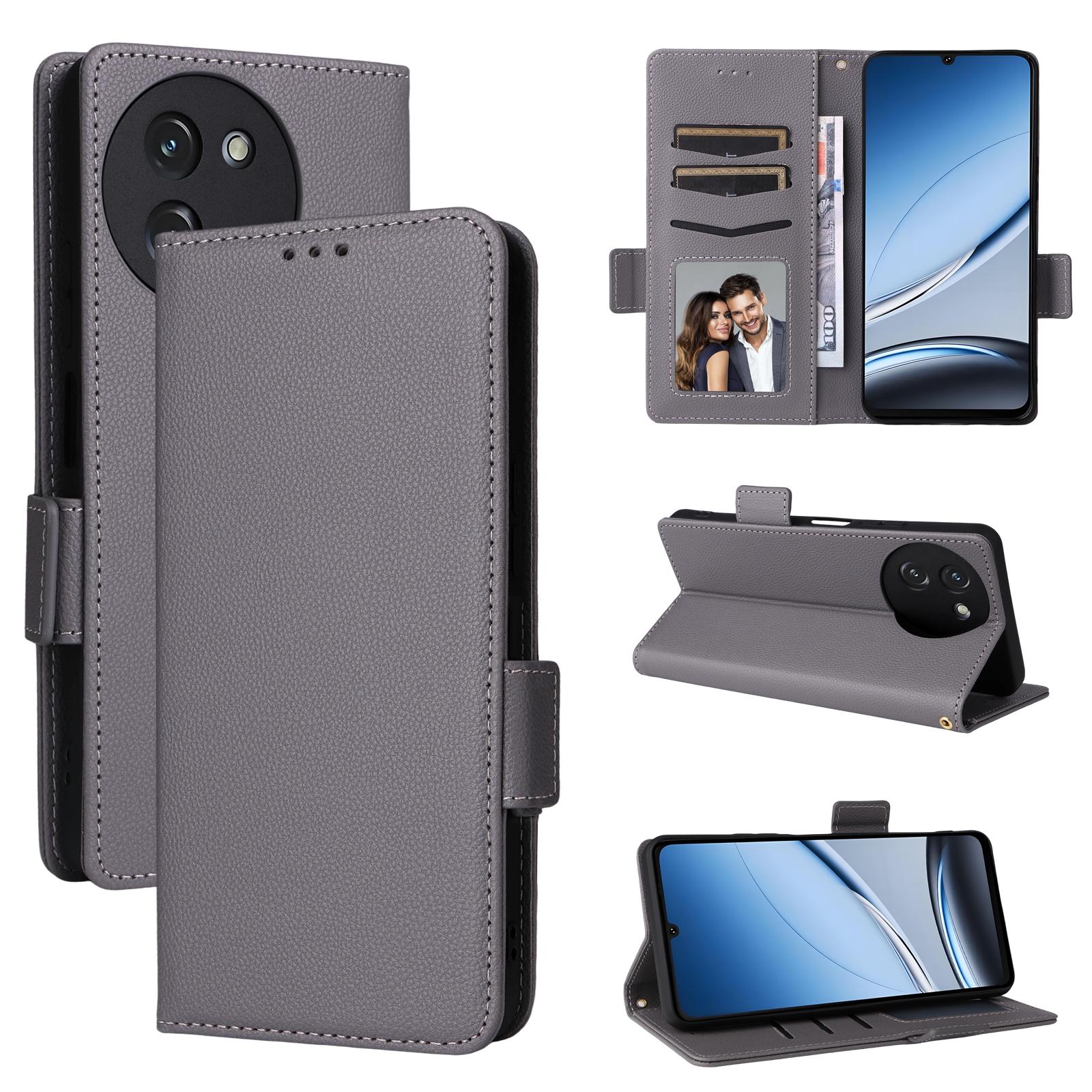 

Чохол-книжка для Doogee Note 59/Note 59 Pro з PU шкіри, захист всього корпусу з [блокуванням RFID], протиударний, міцний, ретро чохол для телефону Doogee Note59/Note 59 Pro сірий колір