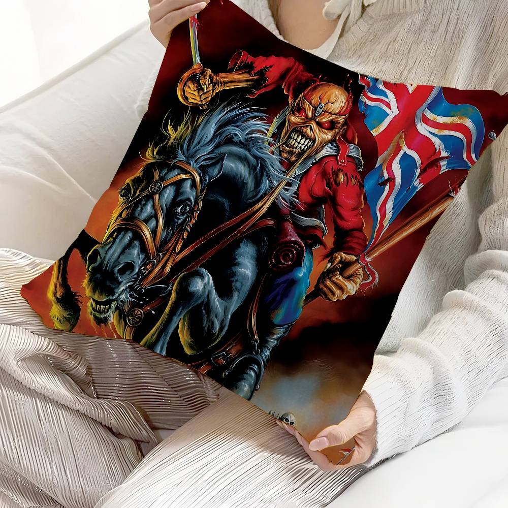Cool I-I-Iron M-Maiden Pillow Cushion Cover Pillowcase Living Room Sofa Home Decor Customized