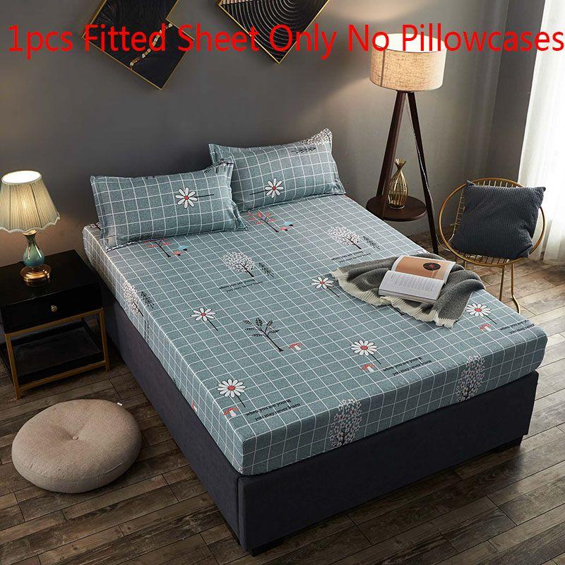 Elegant Multi-color Floral Fitted Sheet Set With Soft Breathable Fabric And Pillowcases