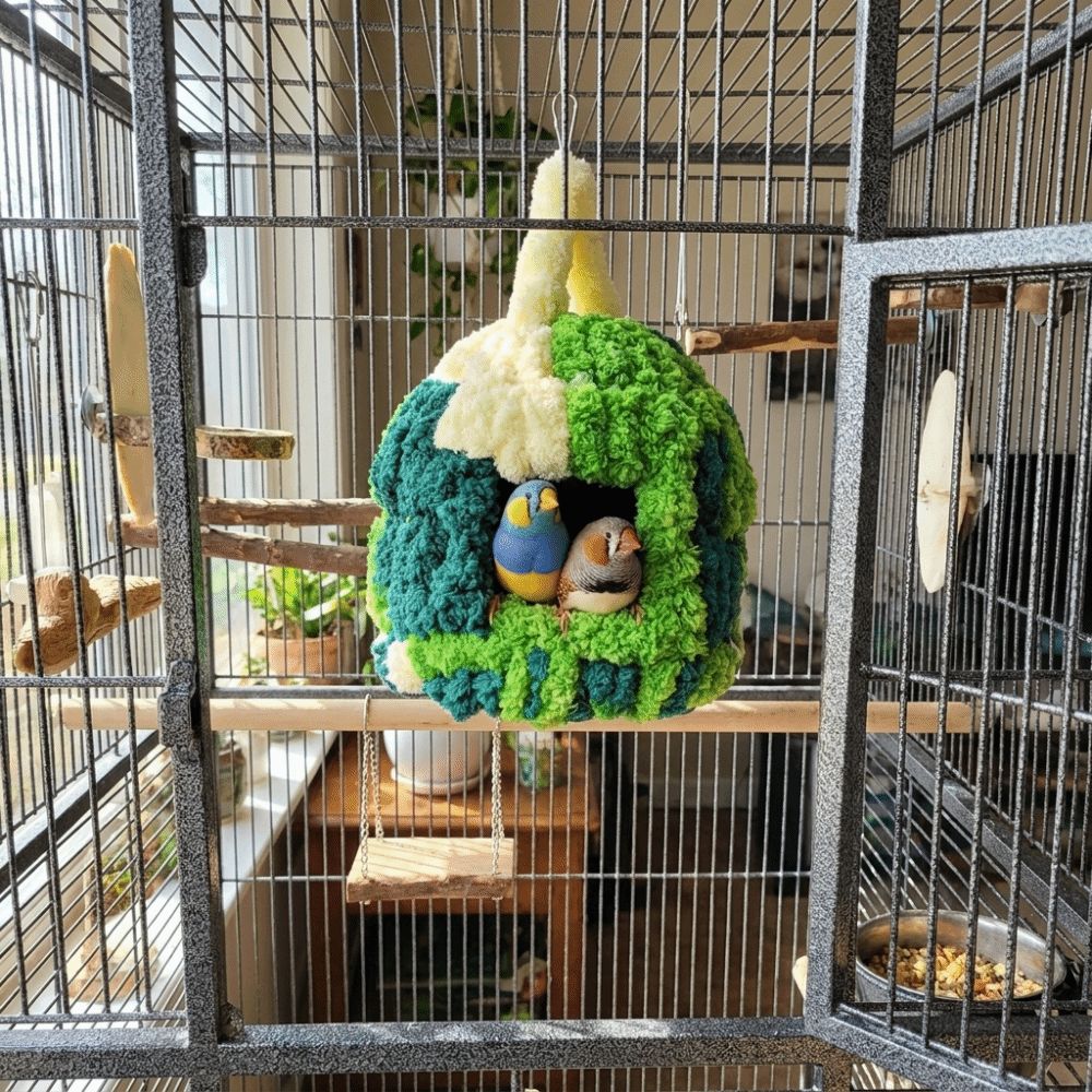 Plush Parrot Warm Nest Warm Bird Hanging Hammock Hanging Parrot House  Cage Accessories