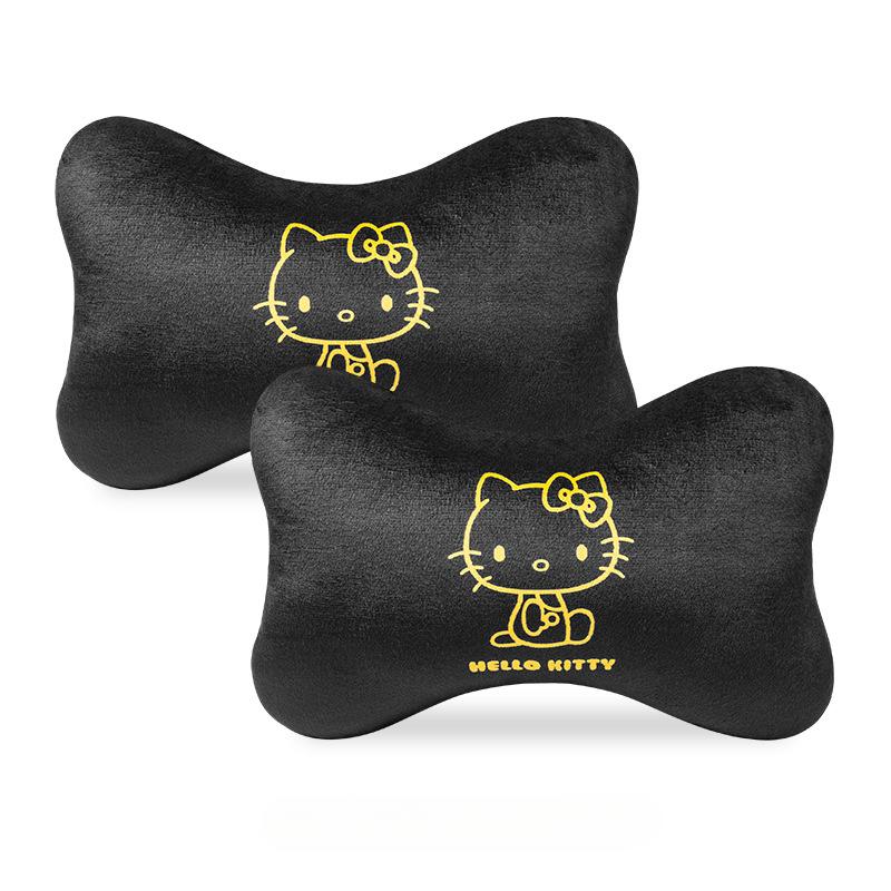 Hello Kitty Car Neck Pillow Cartoon Car Headrest Pillow Car Accessories Interior Woman Kawaii Seat Pillow